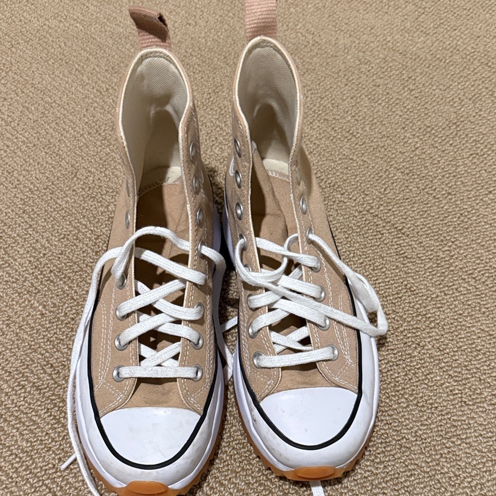 Converse womens High-Top Sneakers - Beige and White